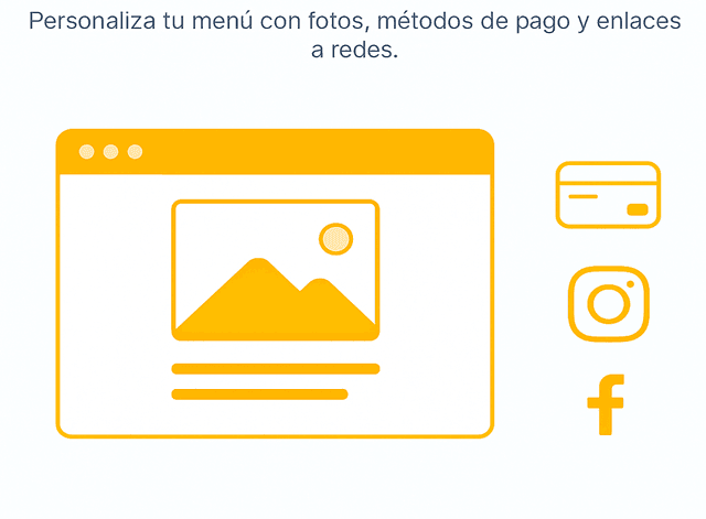 Agrega imágenes, pagos y redes sociales